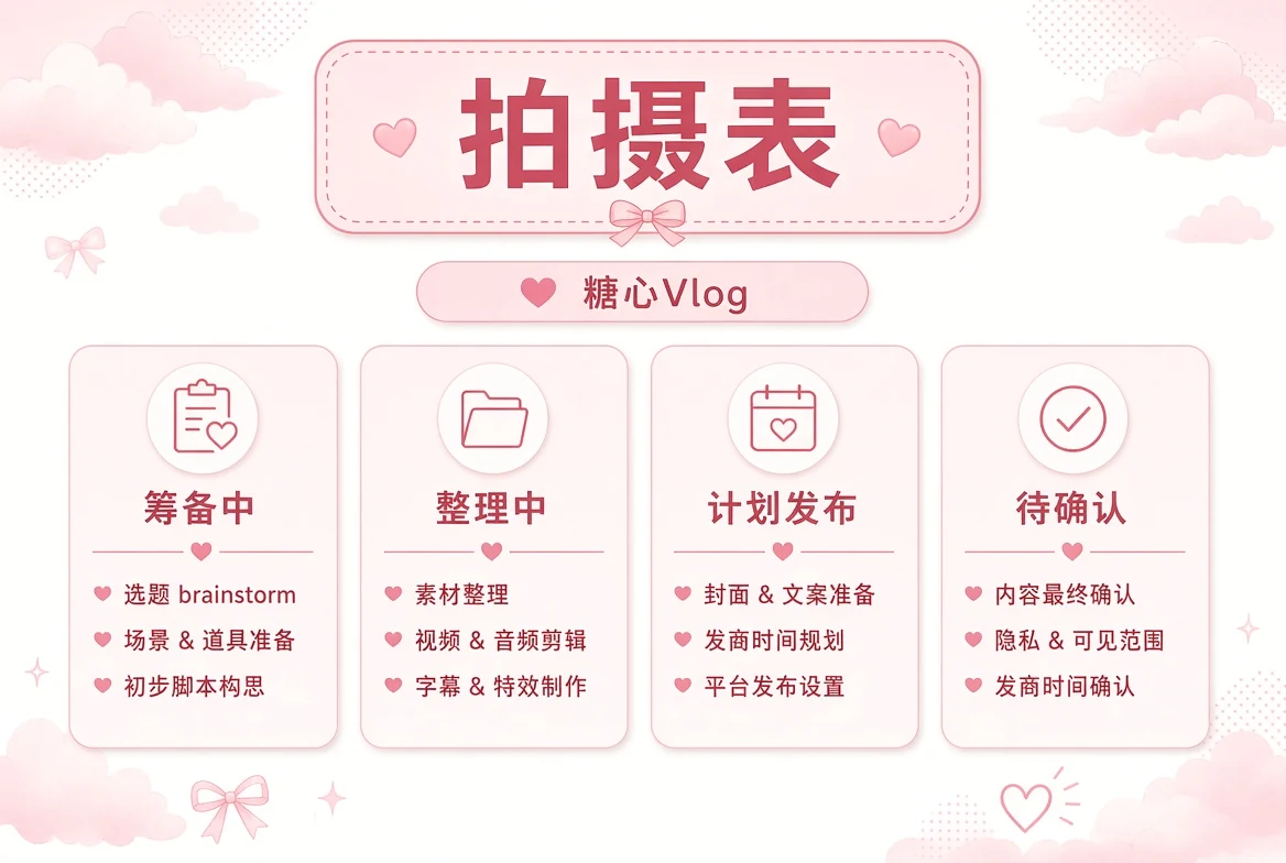 拍摄表创作进度插画